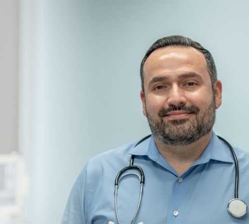 Doctor wearing stethoscope